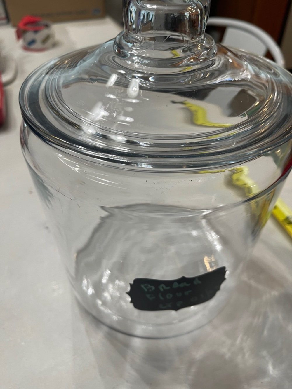 Clear Glass  Jar with Lid - Chalk Label